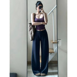 Fongt Wears A Female Autumn Fashion Temperament Purple Knitted Cardigan Vest Sling Pants Three-Piece Set