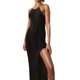 Fongt Fork Slings With Bare Back Sexy Hollow Beach Knitted Dress Beach Dress Sunscreen