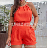 New Women's Wear Wish Cotton / Polyester Solid Color Leisure Sling Suit Shorts From Stock-Outfit