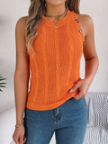 Shooting 2025 Summer Solid Color Jasmine Buttonless Sleeveless Top Resort Knitwear Women's