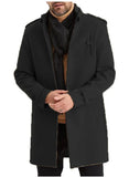Fongt Version Of 24 New Large-Size Hairy Coat Men's Single Buckle Long Coat Epaulets