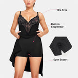 Fongt Sling Lace Dress Black Dress With Built-In Body Shaping