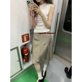 Fongt Sling Vest Sleeveless Body Dress Summer New Design Open Skirt Set