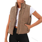 Fongt New Fashion Zipper Pocket Short Cotton Cotton Vest