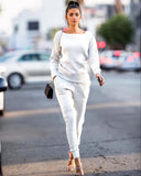 for women two piece set knitted sweater long sleeve pants 2 piece set for women two pieces sets women's suits 1028-1-Outfit