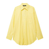 Fongt Spring New Striped Loose Shirt Simple With Long Sleeve Shirt Women 3217253