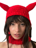 2023 Cute Women Girl Knitted Skullies Beanies Solid Color Winter Warm Loose Causal Cute Animals Ears Pattern Caps Hat-Outfit