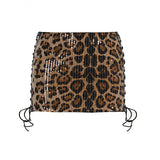 Fongt Club Sexy Hot Babes Leopard Tlings Short Skirt Design Feel Side Strap A Version Of Low-Rise Half Skirt New