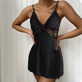 Fongt Women's Sexy Sling Lace Low-Collar Pyjamas Bursts Direct