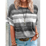 Fongt Women's Clothing 2025 New Summer Gradient Girl Short-Sleeved T-Shirt