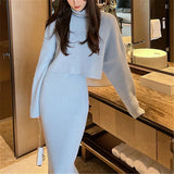 Fongt 2023 Socialite Royal Sister Fashion Senior Knit Top Skirt Two Sets Of Small Fragrant Wind Professional Suit Female-Outfit