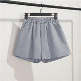 Fongt Suit Shorts Female Black Summer Thin 2024 New Loose High-Waist A-Line Casual Wide-Leg Pants-Outfit