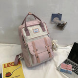 Korea Backpack Women Large Capacity School Backpack Tote Rucksack for Girls Fashion Patchwork Panelled Laptop Travel