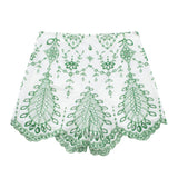 Fongt Women's Embroidery Sclum Brying V-Neck Shorts 2731267 098