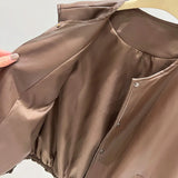Fongt Collar Solid Color Sleeveless Leather Vest Coat Women's Autumn 2025 New Korean Fashion Stacked On The Kan Shoulders