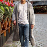 Fongt And Winter Thin Knitted Jersey Loose Version Of The Long Hoodie Cardigan Sweater Jacket