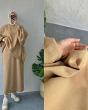 Fongt 2025 New Solid Color Loose Blouse Casual Lazy Skirt Set