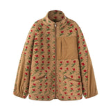 Fongt New Fashion Temperament Women's Lamb Velvet Flower Jacket