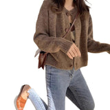 Fongt Coat Women's Autumn And Winter Loose Wear Complex 2025 New Short Top Knitted Cardigan Thicken
