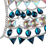 Big Gems Two 2 Piece Set Women Halter Hollow Out Crop Top Sexy Link Chain Tassels Skirt Matching Sets Party Club