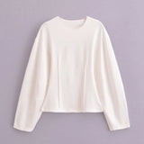 Fongt New Double-Sided Round Collar Blouse 3641859 Elastic Casual Trousers 3641860