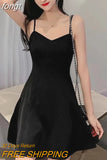 Dress Women Solid Leisure All-match Spaghetti Strap Stylish Party Clothes Elegant Summer New Female Vestido