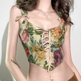 Fongt Winter Fashion Trend Women's New Sling Square Tie Strapped Small Vest