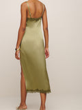 Women Sleeveless Strap Long Dress Summer Lace Patchwork V Neck Backless Split Party Dress Cocktail Beach Streetwear-Outfit