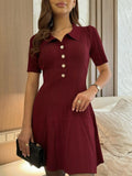 Fongt Mini Dress Knitted High-Waisted Umbrella Dress 2025 Spring/Summer Retro Elegant