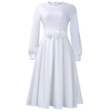 Fongt Women's New Round-Necked Long-Sleeved Three-Dimensional Flower Dresses For African Dresses In Autumn/Winter 2025