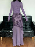 Fongt Holiday Wind Strapted Bow Wrinkled T-Shirt Skirt Set Low-Rise Net Yarn Skirt Two-Piece