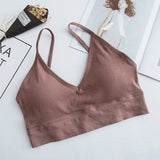 Bralette Sexy Backless Bra Girls Padded Crop Top Black White Unlined Underwear Wireless Bras For Women Female