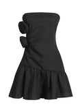 Fongt Style Three-Dimensional Decorative Dress Female Spring 2025 New Hot Girl Temperament Shoulder Bras A-Word Dress Dress