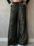 Fongt Classic Leopard Print Casual Trousers