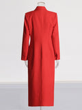 Fashion Commuting Style Solid Color Blond Suit 2025 New Temperament To Show Thin And Long Wind Coat