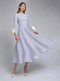 Spring 2025 New Fashion Temperament Round Collar Three-Dimensional Rose Splicing Design Long Sleeve Slim Slimming