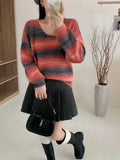 Gradual Round-Neck Pullover Girl Autumn And Winter New French Retro Lazy Loose Soft Waxy Sweater-Outfit