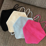 Fongt Sweet Hottie Sexy Bare Back Slings Women Summer New Ins Hanging Neck Vest Wearing Sleeveless