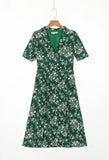 Fongt Spring Women's New Clip Printed Long Sleeved Dress 6758