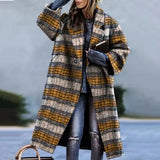 Fongt New 2025 Autumn Women's Long-Sleeved Collar Coat Prints The Long
