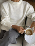 Fongt Lazy Wind Wool Sweater Woman 2025 Dress Bag Loose Knitted Shirt Long-Sleeved Top