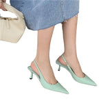 Fongt And Summer New Pointed Fine Heel Single Shoes Behind The Empty Sandals Fairy Style With Skirt High Heels