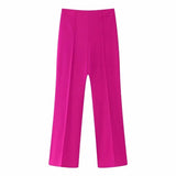 Fongt Women's Dress French Belt Dress Small Suit Jacket + Casual Trousers