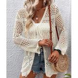 Fongt Sexy Knitted Hollow With Cardigan Bikini Beach Burqa Coat Women's Clothing