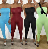 Off Shoulder Bandage Rompers Womens Jumpsuit Strapless Skinny Club Outfits Party Bodycon Overalls for Women Monos Mujer-Outfit