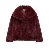 Fongt Autumn New Women's Temperament Collar Artificial Leather Effect Short Coat 4360240