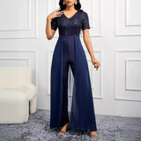 Fongt Solid-Color V-Neck Fashion Sleeves Sleeves Elegant Body-Pair Party