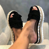 Sandals Platform Sandals Shoes Women Bow Summer Sandals Slipper Indoor Outdoor Flip-flops Beach Shoes Female