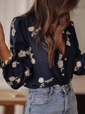 Fongt Spring And Summer New Women's Shirt Women's Long-Sleeved Embroidered Chiffon Shirt Top