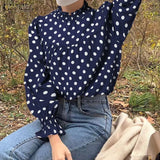 Fashion Ruffle Turtleneck Blouse Women 2022 OL Spring Pleated Puff Sleeve Shirts Casual Female Solid Tops